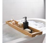 Ohs Wooden Bathroom Tub Rack Storage Caddy Shelf Tray Holder Tidy, Natural