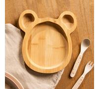 OHS Wooden Kids Serving Board Bear Paddle Kitchen Charcuterie Platter in Light Brown OHS Light Brown