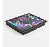 OHS Wooden Lap Tray with Bean Bag Cushion and Gaming Design, Large Padded Tray with Cushion for Kids and Adults Suitable for Work Food Studies TV sofa or Bed, Neon