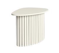 OHS Wooden Side Table, Small Sofa Side Tables Madison Ribbed Wood Frame Coffee Table for Living Room Decorative End Tables Nightstand for Small Spaces Bedroom Office, Cream