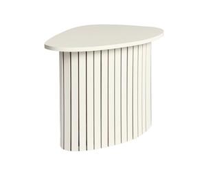 OHS Wooden Side Table, Small Sofa Side Tables Madison Ribbed Wood Frame Coffee Table for Living Room Decorative End Tables Nightstand for Small Spaces Bedroom Office, Cream