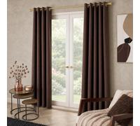 OHS Woven Texture Blackout Curtain Bedroom Living Room, Brown - 46 x 72in | Full Blackout Fabric Pencil Pleat Heading Living Room or Bedroom Ready Energy Saving Fabric Coordinates with Curtain Poles