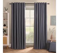 OHS Woven Texture Pair Of Blackout Curtains, Charcoal - 66 X 90"