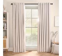 OHS Woven Texture Pair Of Eyelet Curtains in Cream | Size: 167 cm width x 228 cm drop OHS Cream 167 cm width x 228 cm drop