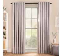 OHS Woven Texture Pair of Eyelet Curtains Ready Made Blackout in Grey | Size: 228 cm width x 228 cm drop OHS Grey 228 cm width x 228 cm drop