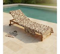 Ohs Zebra Print Beach Towel With Bag Quick Dry Absorbent Travel Spa