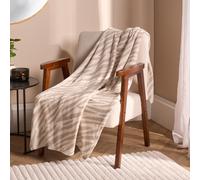 Ohs Zebra Print Flannel Fleece Throw Blanket Soft Bedspread, Natural - 125 X 150 Cm