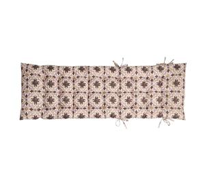 OHS Zero Gravity Chairs Sun Lounger Cushion Tile Print Outdoor Cushions Soft Thick Comfy Waterproof Garden Seat Cushions with Top Cover & Ties Sun Lounger Bench Cushion, Natural - 160 x 50cm