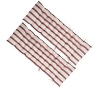 OHS Zero Gravity Chairs Sun Lounger Cushions Set of 2 Stripe Outdoor Cushions Soft Thick Comfy Waterproof Garden Seat Cushion with Top Cover & Ties Lounger Cushion, Chocolate/Cream - 160 x 50cm