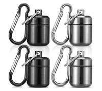 Ohsilv 4 Pack Ear Plug Carrying Case Keychain, Portable Keychain Pill Case, Waterproof Metal Earplug Case Small Pill Container