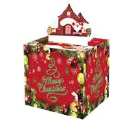 Ohsilv Christmas Box Fun Cash Christmas Money Box with 30 Transparent Bags, Perfect Surprise for Kids & Adults