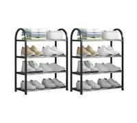 Ohsilv Shoe Rack, Shoe Cabinet for Entrance and Front Door Entrance 4 Tier Shoe Cabinet, Easy to Install, Black