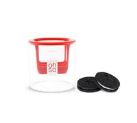OHSO Little Cookie Dipper - 8 Oz Glass, Oreo Cookies Dunker Funnel, 4 Milk Dipping Levels, Dunk 2 Cookies At Once, Hands-Free Perfect Dip Every Time!