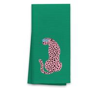 OHSUL Green Dish Tea Hand Towels - Cheetah Leopard Decorative, 16x24 Inch for Kitchen & Bathroom