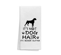 OHSUL Kitchen Towels,It’s Not Dog Hair It’s Boxer Glitter Absorbent Kitchen Towels Dish Towels Dish Cloth,Funny Boxer Dog Hand Towels Tea Towel for Bathroom Kitchen Decor,Dog Lovers Girls Gifts