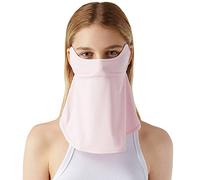 OhSunny Neck Gaiter Face Scarf Cover Sun Protection Balaclava Cloth Bandanas with Ear Loops (Pink)
