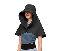OhSunny Women Hiking Fishing Sun Hat Wide Brim Cap with Large Neck Flap UPF 50+ Sun Protection Hat SLH3M079 Black