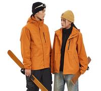 OhSunny Women Men Rain Jacket Windproof Waterproof Outdoor Shell Hooded Raincoat Interchange Jacket SNC5T469T Yellow S