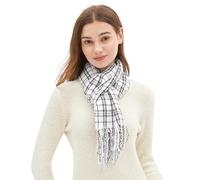 OhSunny Women Tartan Scarf Winter Plaid Cashmere Feel Shawl Soft Warm Tassel Large Scarves Wraps White Plaid
