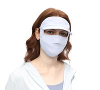 OhSunny Women Wide Brim Anti UV Face Cover UPF 50+ Full Face Mask Breathable Sunscreen Sports Face Covering SLN4M237 (Light Blue)