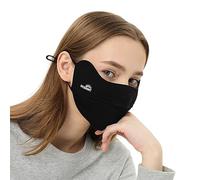 OhSunny Women Winter Half Face Covering Windproof Face Mask Balaclava Dustproof Fleece Sports Outdoor Face Cover WNN3T159D Black