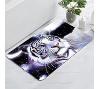 OHTMTHO 17"x24" Bathroom Rugs Non Slip Washable Bath Mat Small Door Floor Mat Printed with Bengal White Tiger
