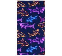 OHTMTHO Colorful Sharks Beach Towel Oversized 36"x72" Quick Dry Microfiber Towels Pool Accessories Cruise Essentials Vacation Gifts Summer Must Haves for Swimming Camping Travel
