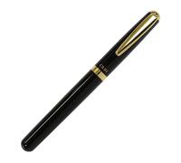 オート OHTO CR01 Gold Parts Model Ceramic Roller Pen, 0.5mm Fine Point, Aluminum Barrel with Gold-Plated Brass, Black Finish, Non-Dry Technology, Water-Based Black Ink, CR01-05-GBK