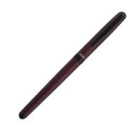 OHTO CR02 Ceramic Rollerball Pen, 0.5mm Fine Point, Medium-Thick Aluminum Barrel with Brass Components, Matte Wine, Refillable Water-Based Black Ink, CR02-05-MWI