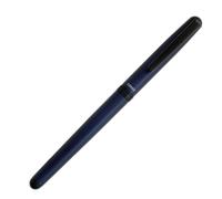 OHTO CR02 Ceramic Rollerball Pen, 0.5mm Fine Point, Medium-Thick Aluminum Barrel with Brass Components, Matte Blue, Refillable Water-Based Black Ink, CR02-05-MBL