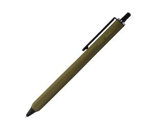 OHTO GS02 Roller Gel Pen, Retractable Needle Tip 0.5mm, Khaki Barrel, Ultra-Quick Drying Black Ink, All-Metal Hybrid Body for Smooth Writing, GS02-G5-KK