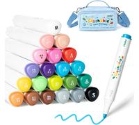 Ohuhu 24 Colors Acrylic Washable Markers for Kids for Rock Painting Easter Eggs Wood Glass Ceramic Canvas Paint Markers