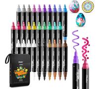 Ohuhu 30 Colors Acrylic Paint Pens : Dual Tip (Round & Fine)