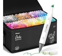 Ohuhu 320 Colors, Double Point Chisel Tip & Fine Tip Permanent Marker Pens Art Markers, Highlighter Pen with Pencil Case for Adults Drawing Sketching Coloring Highlighting and Underlining