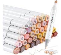 Ohuhu 36 Skin-Tone Colors Alcohol Markers, Double-Tipped Sketch Art Markers, Chisel & Fine, Alcohol-Based, Includes 1 Colorless Blender