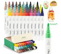 Ohuhu Acrylic Paint Markers 30 Colours: Bullet Tip High Capacity Paint Pens High Opacity Acrylic Markers Waterproof Lightfast for Rock Painting Easter Eggs Wood Glass Ceramic Canvas