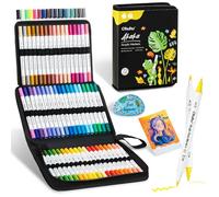Ohuhu Acrylic Paint Pens 72 Colours, Dual Tips (Brush & Fine) High Opacity Waterproof Lightfast Cotton-core Acrylic Markers for Rock Painting Easter Eggs Wood Glass Ceramic Canvas