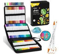 Ohuhu Acrylic Paint Pens 72 Colours, Dual Tips (Fine & Dot) High Opacity Waterproof Lightfast Cotton-core Acrylic Markers for Rock Painting Easter Eggs Wood Glass Ceramic Canvas