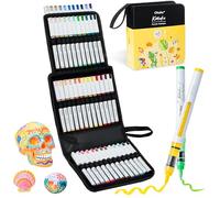 Ohuhu Acrylic Paint Pens Brush Tip 48 Colours: Automatic Ink Control Acrylic Markers High Opacity Paint Pens Water-Resistant Lightfast for Rock Painting 3D Prints Easter Eggs Wood DIY Crafts - Kahuku