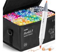Ohuhu Alcohol Based Brush Markers: Double Tipped Art Marker Set for Artists Adults Coloring Drawing Sketch Illustration - Brush Fine Dual Tip - 216 Colors - 1 Blender - 1 Marker Case - Honolulu