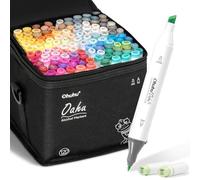Ohuhu Alcohol Based Markers: 120-color Refillable Double Tipped Art Marker Set for Artist Designer Adults Coloring Illustration - Chisel and Fine Dual Tips - Oahu of Ohuhu Markers