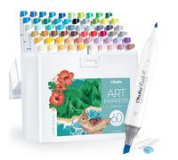 Ohuhu Alcohol Markers, 60 Colours Unique Slim Chisel and Fine Dual Art Marker Set for Colouring Drawing Sketching Highlighting - Alcohol Based Ink for Artists Adult Marker Pens