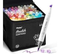 Ohuhu Alcohol Markers Brush Tip- 104-color Double Tipped Alcohol Based Art Marker Set for Artists Adults Coloring Illustration- Honolulu of Ohuhu Markers- Dual Tip Brush & Chisel- Refillable