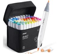 Ohuhu Alcohol Markers Brush Tip - AP Certificated Double Tipped Art Marker Set for Artist Adults Coloring Illustration- 72 Colors - Refillable - Fine and Brush Dual Tips - Honolulu B of Ohuhu Markers