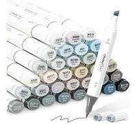 Ohuhu Alcohol Markers Gray Tone- Double Tipped Alcohol Based Art Marker Set for Artist Adults Coloring Shading Layering- 36 Grayscale Colors- Chisel & Fine- Oahu of Ohuhu Markers- Refillable
