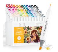 Ohuhu Alcohol Markers Slim Broad and Fine Tip, 108+1 Vibrant Colours Seamless Blending Ink Refillable Markers for Illustration, Landscape Architecture, Fashion Design, Industrial Design - Kaala Serie