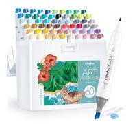 Ohuhu Alcohol Markers Slim Broad and Fine Tip, 60+1 Landscape Tones Seamless Blending Ink Refillable Markers for Architectural, Travel Journaling, Botanical and Nature-themed Artwork - Kaala Serie
