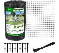Ohuhu Bird Netting Garden Netting Reusable 2m x 30m, Heavy Duty Large Garden Net Kit Pond Netting for Protecting Vegetables Plants Fruit with 50x Cable Ties and 10 Ground Pegs,16x18mm Mesh, Black