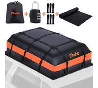 Ohuhu Car Roof Bag, 21 Cubic Waterproof Roof Box with Anti-Slip Mat, 840D Soft Roofing Cargo Carrier for All Vehicles with or Without Roof Racks