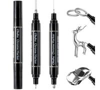Ohuhu Chrome Paint Pen, 3 PCS Silver Chrome Markers with Gloss Mirror Water-Proof Lightfast Permanent Paint Markers for Repairing Metal Glass Plastic Car Tire DIY Crafts